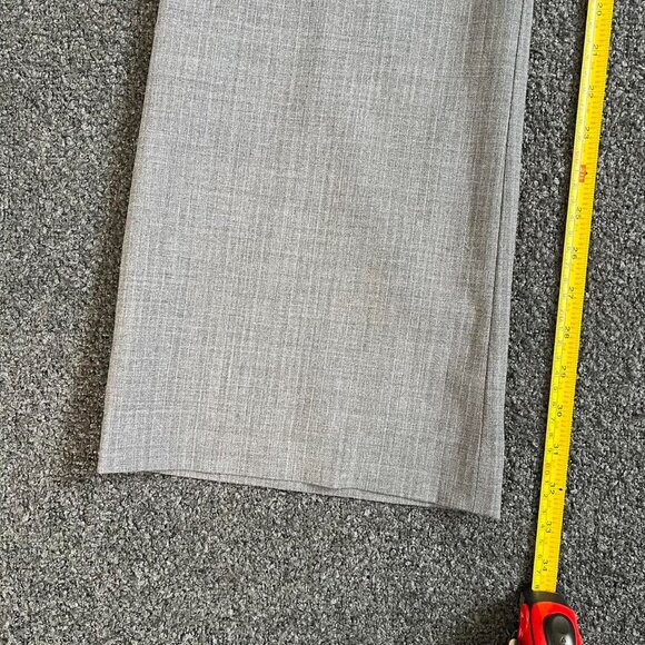 Wool Grey Pinstripe Tailored Wide Leg Trousers Pants - Picture 8 of 8